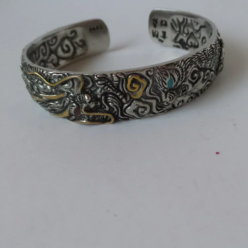 Buddha Power Sterling Silver cuff bracelet - Picture 3 of 15